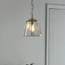 Laura Ashley Clayton Pendant Polished Silver Glass 