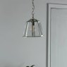 Laura Ashley Clayton Pendant Polished Silver Glass 