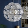 Laura Ashley Elwick 6 Light Pendant Textured Glass & Antique Brass
