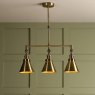 Laura Ashley Rufus 3lt Bar Pendant Antique Brass